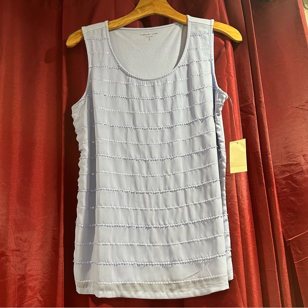 Coldwater creek sequined striped tank - new